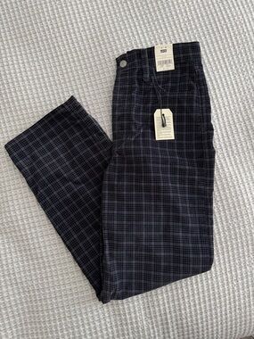 NWT Levi's Premium Ribcage Straight Ankle Velvet Plaid Pants